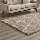 Modway Toryn Diamond Lattice Shag Area Rug - 5 ft W x 8 ft L - Beige/Ivory-100% Polypropylene
