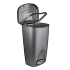 Umbra Brim 50L Step Can - Nickel-A retention ring holds bags in place and out of sight
