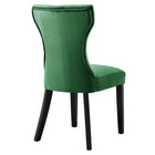 Modway Silhouette Performance Velvet Dining Chairs - Emerald - 2 Pack-Assembly Required