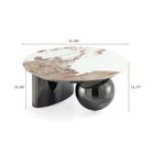 Manhattan Comfort Laurel 31.49" Modern Glam Coffee Table - Black-Features Contemporary Stainless Steel Base
