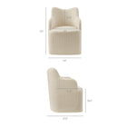 Modway Cordelle Linen Blend Swivel Dining Chair - Oatmeal Stripe-Slipcovered Upholstered Design