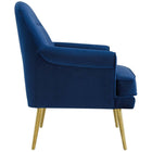 Modway Revive Tufted Button Accent Performance Velvet Armchair - Navy-Gold Stainless Steel Legs