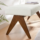 Modway Lyra 47" Boucle Upholstered Bench - Ivory/Boucle-Non-Marking Feet