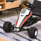 Aosom Kids Racing Style Pedal Go Kart - White-Colour: White 
