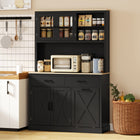 HOMCOM 69" H Pantry Cabinet with Charging Station - Black-A large countertop provides space for meal prep and small appliances 
