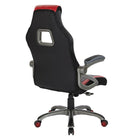OSP Designs Race Chair - Charcoal Grey with Red Trim-Titanium Base