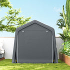 Outsunny 7.9' x 6.6' Garden Storage Tent-Large zippered doors offer privacy and easy access
