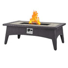 Modway Splendor 43.5" Rectangle Outdoor Patio Fire Pit Table - Espresso-Colour: Espresso