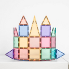 Connetix Pastel Mini Pack - 32 Pieces-Eight earthy pastel colours - hues of rose, berry, peach, mint, emerald, lemon, violet and sapphire and clear fluted tubes
