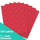 JAM Paper Round Circle Label Sticker Seals, 1 2/3 inch diameter, Red, 3 Sets of 120 (3147612194g)-none