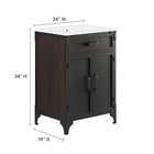 Modway Steamforge 24" Bathroom Vanity - White/Black-Pivot Hinges