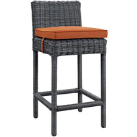 Modway Summon Outdoor Patio Sunbrella Bar Stool - Canvas Tuscan-Long Lasting Sunbrella Fabric 