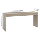 Hudson&Canal Lawrence 64" Wide Rectangular Fluted Console Table - Alder White-Product Dimensions: 64" L x 15" W x 29.5" H