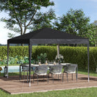 Outsunny 10 ft W x 10 ft L Folding Pop Up Tent Canopy Outdoor Gazebo - Black-Rust-resistant steel framework for long-term use