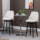 HOMCOM Bar Height Swivel Bar Stools with Steel Legs - Cream White - 2 Pack-Filled with thick foam and covered with breathable linen fabric for exceptional comfort
