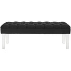 Modway Valet Performance Velvet Bench - Black-Bench Weight Limit: 330 lbs.