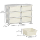 Qaba 3 Tier Kids Toy Organizer with 6 Plastic Storage Bins - Cream White-Compact for easy fit, and spacious inside 3.7 gallon (14 L) drawers 