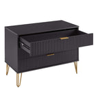 Manhattan Comfort DUMBO Modern Dresser Set and 5-Drawer Tall Dresser Set - Black-Snap It Assembly! Includes High Quality Internal Click Grooves for a Simple Assembly, No Tools Required!