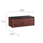 Modway Kinetic 49" Wall-Mount Office Desk With Cabinet and Shelf - Black Cherry-Particleboard and Melamine Construction