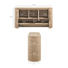 Modway Duval 62" Oval Sideboard - Light Oak-Curved Oval Shape