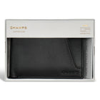 Champs Iconic Leather Center Wing Wallet - Black/Black-Easy access ID window