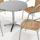 31.5'' Round Aluminum Indoor-Outdoor Table with 4 Beige Rattan Chairs (TLH-ALUM-32RD-020BGECHR4-GG)-7