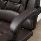 HOMCOM PU Leather Executive Reclining Office Chair with Arms - Coffee-Colour: Coffee