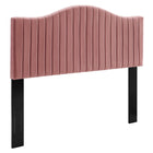 Modway Brielle Channel Tufted Performance Velvet King/California King Headboard - Dusty Rose-Dense Foam Padding