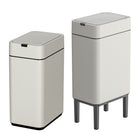 Elpheco Stainless Sensor Garbage Can With Legs - Slim 9L - Cream White-Light Tips: Equipped with humanized light prompts, the running lights and built-in LED lights illuminate when the lid opens and turn off when the lid closes
