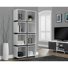 Monarch Specialties 7076 71"H Bookcase - White/Grey-Can be used as a bookcase or a room divider