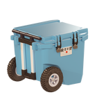 RovR RollR 45 Quart Wheeled Hard Cooler with Telescopic Handle - South Pacific-New RapidLock Latches create an airtight seal and offer fast, easy-to-use access to the party