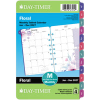 Day-Timer 2027 Two Page Per Month Planner Refill - Desk Size - 5-1/2" H x 8-1/2" W - Floral - English-Page size: 8-1/2" H x 5-1/2" W