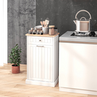 HOMCOM 10 Gallon Tilt Out Trash Sideboard Buffet Cabinet with Hidden Bin & Drawer - White-A top drawer for other small kitchen essentials