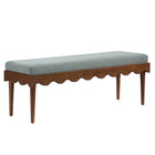 Modway Mirette Scalloped Edge Striped Accent Bench - Spa Blue Stripe-Scalloped Accent Bench