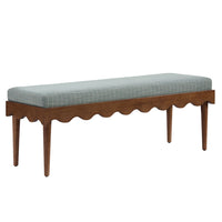 Modway Mirette Scalloped Edge Striped Accent Bench - Spa Blue Stripe-Scalloped Accent Bench