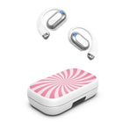 MyBat Open-Ear Wireless Earbuds - XL - White Candy Swirl Design - White-Stylish “Candy Swirl” pattern, part of the Design Lab collection