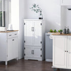 HOMCOM 48" H Kitchen Pantry Cabinet with Shelves - White-4 independent doors are controlled separately, each equipped with 1 handle and 2 hinges 