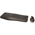 Kensington Pro Fit Ergo Wireless Keyboard and Mouse - Black-Built-in wrist rest supports, cushions, and cradles the wrists