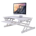 Rocelco 32" Sit To Stand Adjustable Height Desk Riser - White-No Assembly Required