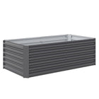 Outsunny Galvanized Raised Garden Bed - Dark Grey-22.6"(57.5 cm) extra deep design is suitable for deep-rooted plants
