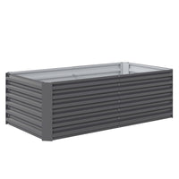 Outsunny Galvanized Raised Garden Bed - Dark Grey-22.6"(57.5 cm) extra deep design is suitable for deep-rooted plants
