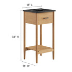 Modway Zaire 18" Bathroom Vanity - Natural/Black-Fixed Drawer