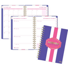 HilroyMahjong 15-Month Weekly Monthly Small Planner - 6-3/8" H x 6-1/4" W - Purple - Bilingual-Sticker Page