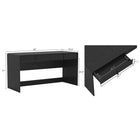 Manhattan Comfort Novara 60" Contemporary 2-Drawer Writing Desk - Black-Textured Drawer Fronts: Vertical fluted detailing adds visual interest and a refined, modern look