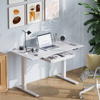 LjubLjana 47" 1-Piece Top Electric Height Adjustable Sit-Stand Desk with Drawer - White-The 1-piece board unit allows an easy and hazard-free installation. The user has the option to install the drawer for storage