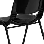 Flash Furniture HERCULES Series Ergonomic Shell Stack Chairs with Black Frame & 16'' Seat Height - Black - 5 Pack-Vented Back allows air circulation