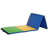 Soozier Folding Gymnastics Tumbling Mat - Exercise Mat with Carrying Handles for Yoga - MMA - Martial Arts - 4' W x 10' L x 2" D-Cartwheel mat perfect for tumbling, exercise programs, pilates, stretching, yoga, martial arts, gymnastics, daycare activities, and more 
