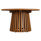 Modway Lane 31" Round Outdoor Teak Wood Coffee Table - Natural-Protective Floor Pads