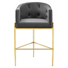 Modway Savour Tufted Performance Velvet Bar Stool - Charcoal-Bar Stool Weight Capacity: 300 lb