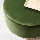 Modway Tilden Large 29" Round Performance Velvet Upholstered Ottoman - Moss Green/Natural-Rubberwood Plinth Base